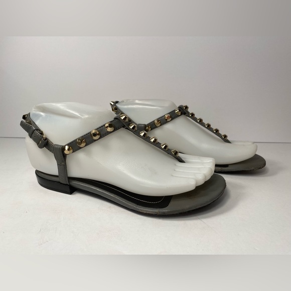 Balenciaga arena flat thong studded sandals grey 35 - Picture 1 of 11
